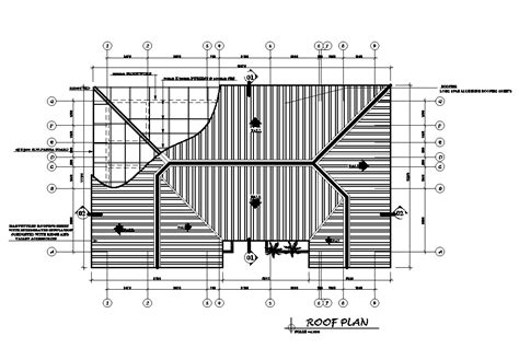 Roof Plan Of 17x10m House Plan Is Given In This Autocad Drawing File