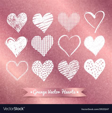 Hearts On Rose Gold Background Royalty Free Vector Image