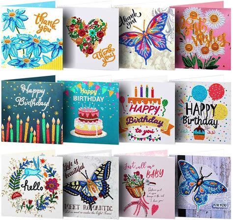 Ycyingcheng Pcs Diamond Painting Greeting Cards Special Shape Embroidery Kits Handmade Happy