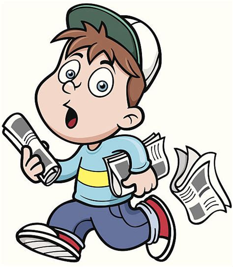 Newspaper Delivery Boy Illustrations Royalty Free Vector Graphics
