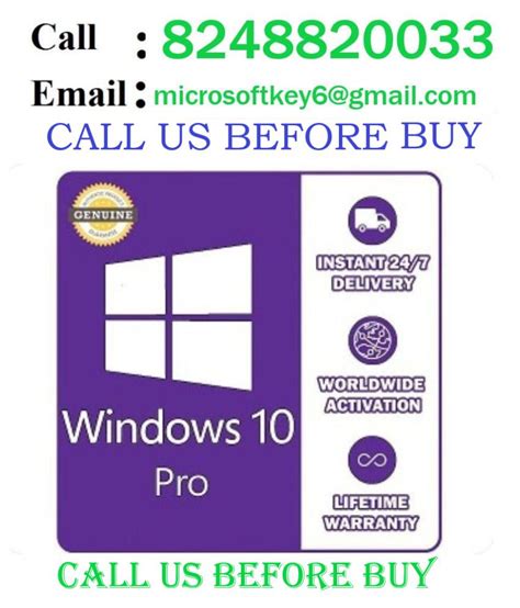 Microsoft Windows 10 Pro 3264 Bit Genuine Retail License Key For Life