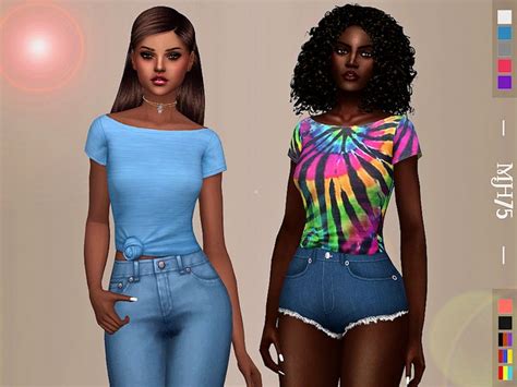 Some Cute Tied Crop Tops Found In Tsr Category Sims 4 Female Everyday