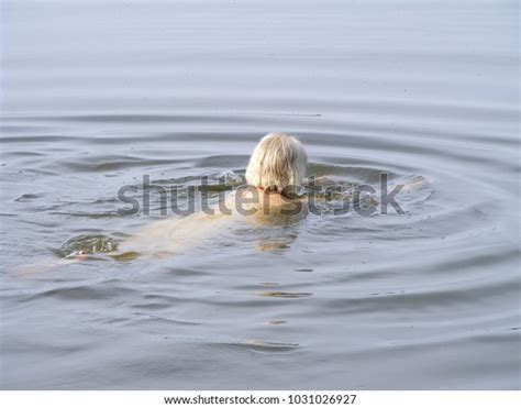 Naked Woman Swimming Lake Stockfoto Shutterstock