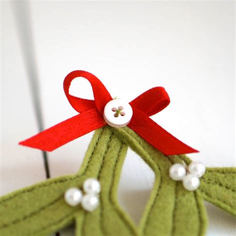 Handmade Felt Mistletoe Brooch By Rosiebull Designs