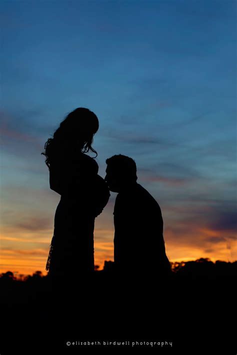 Maternity Silhouette Dad Kissing Baby Bump