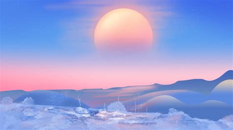 Beautiful Winter Sunrise Background With Snow Scene