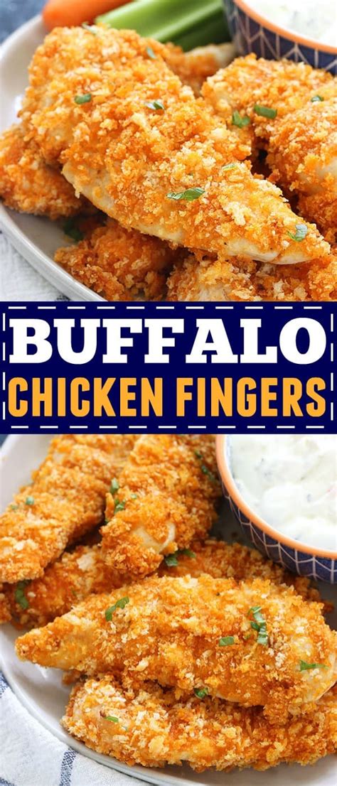 Baked Buffalo Chicken Fingers Recipe Belle Of The Kitchen
