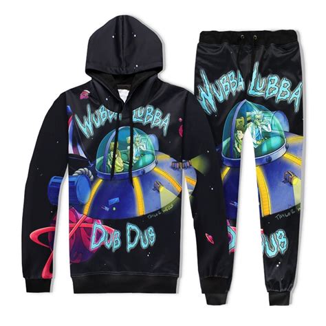 Rick And Morty 3d Sweatshirtpants 2 Piece Sets Hoodies Mens Set Wubba