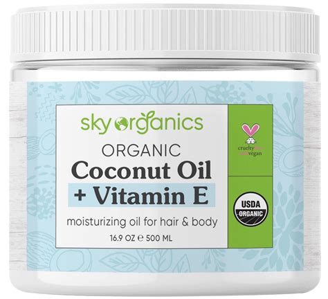 Sky Organics Organic Coconut Oil Vitamin E For Hair And Skin To