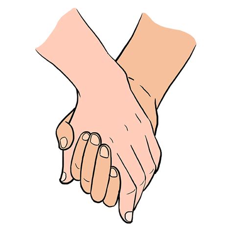 How To Draw Holding Hands Really Easy Drawing Tutorial