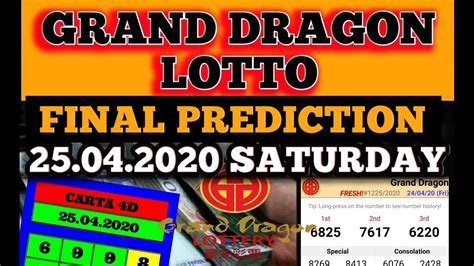 The first and largest live 4d lottery provider in asian! 25.04.2020 SAT! GRAND DRAGON LOTTO 4D - YouTube