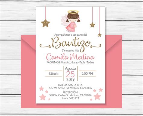 Baptism Invitation In Spanish Printable Girl Invitacion Bautismo En