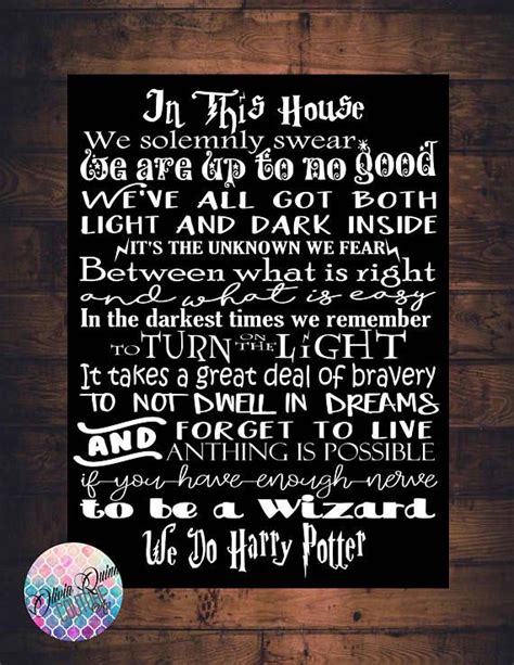 Harry Potter House Rules Sign Art Print Canvas House