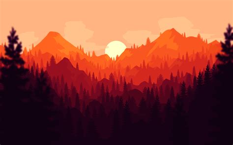 Download Clean Firewatch Styled Wallpaper By Driley Clean