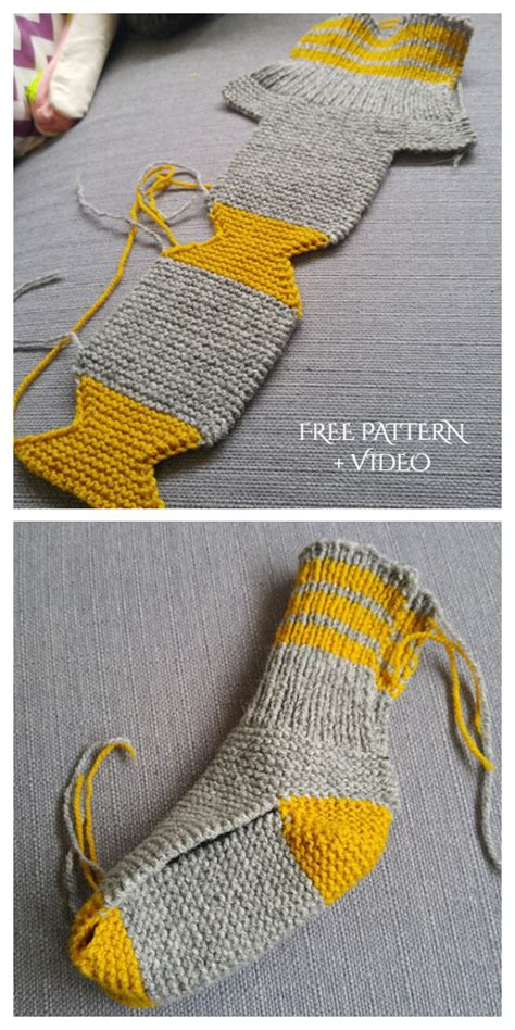 Easy Knit One Piece Slippers Free Knitting Pattern Video Artofit