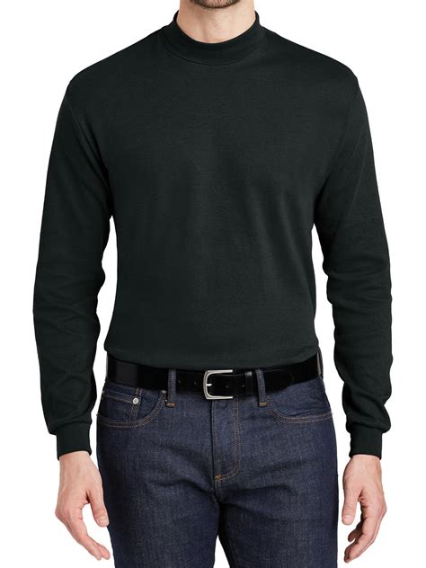 Mafoose Mafoose Mens Interlock Knit Mock Turtleneck Sweaters Black L