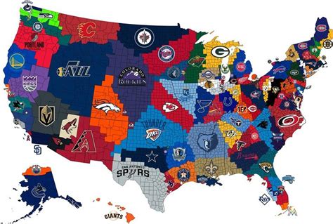 Maps On The Web — The Closest Big 4 Pro Sports Team To Each Us Nfl