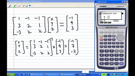 Simplify and solve like normal, but remember that matrix multiplication is not commutative and there is no matrix division. Solve equation by inverse matrix example 2.mp4 - YouTube