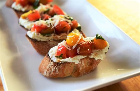 (toasts and tomatoes can be prepared 1 hour ahead. Tomato Basil Bruschetta with Goat Cheese | Easy on the Cook