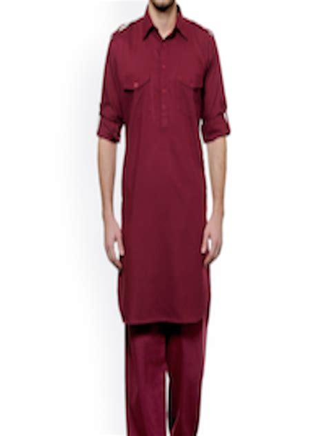 Buy Akavya Maroon Pathani Kurta Pyjama Kurta Sets For Men 1521033