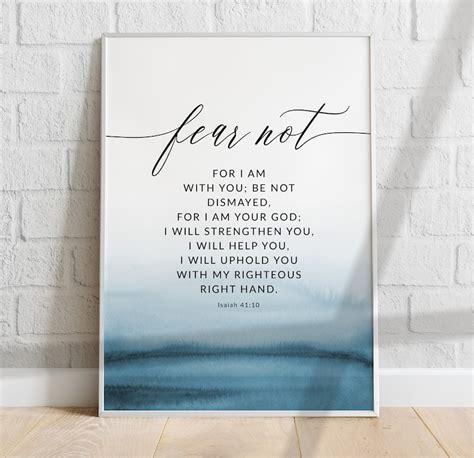 Isaiah 4110 Fear Not Bible Verse Wall Art Printable Wall Etsy