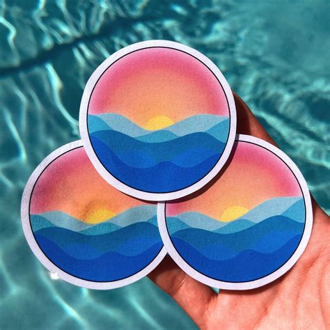Sunset Stickers 3 Pack Etsy