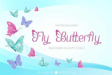 Fly Butterfly 108985 Script Font Bundles