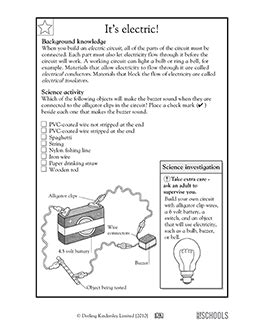 Math worksheets and online activities. Electric circuit | 3rd grade, 4th grade Science Worksheet | GreatSchools