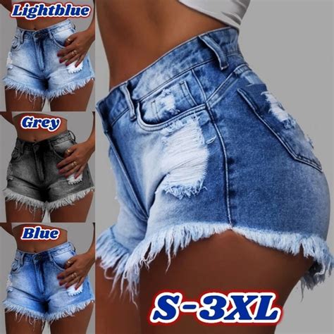 Summer Sexy Low Waist Stretch Ripped Jeans Shorts Women Vintage Denim Shorts Party Hot Pants For