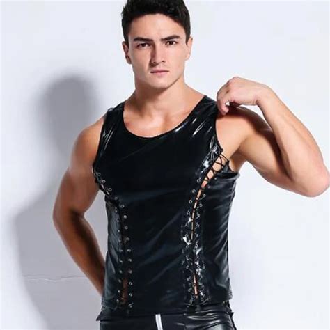 Tank Tops Men Sexy Men S Faux Leather Vest Tops Tees Gay Sexy Lingerie