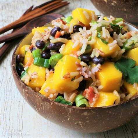 This mango rice recipe is a spiced, tempered and tangy rice dish made from raw mangoes. Volcano Rice, Black Bean & Mango Salad | A Salad For All ...