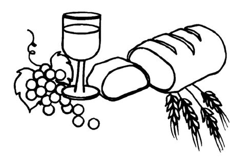 Communion Bread And Wine Coloring Page Sketch Coloring Page