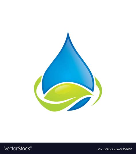 Water Drop Leaf Ecology Abstract Logo Royalty Free Vector