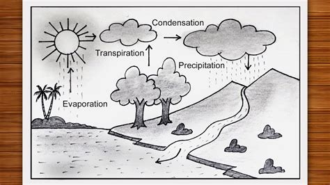 How To Draw A Water Cycle Easy Step By Step Water Cycle Diagram