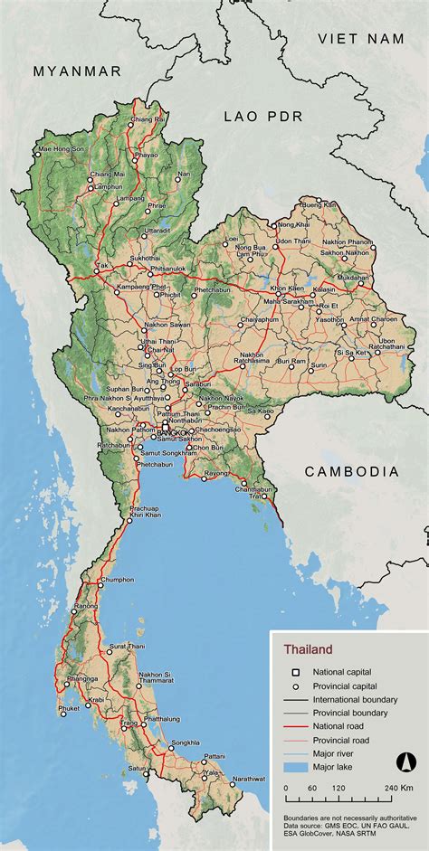 Large Scale Detailed Overview Map Of Thailand Vidiani Maps Of