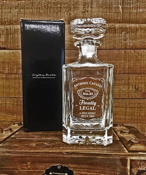 Unique gifts for him birthday. 21st Birthday Gift Finally Legal Custom Engraved Glass ...