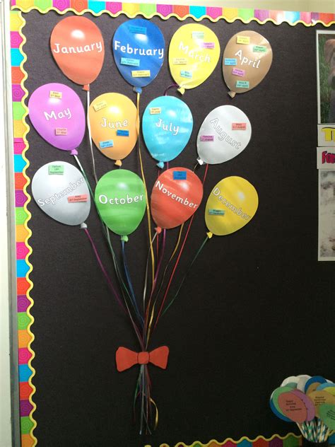 Birthday Wall Display Balloons Classroom Design Pinterest