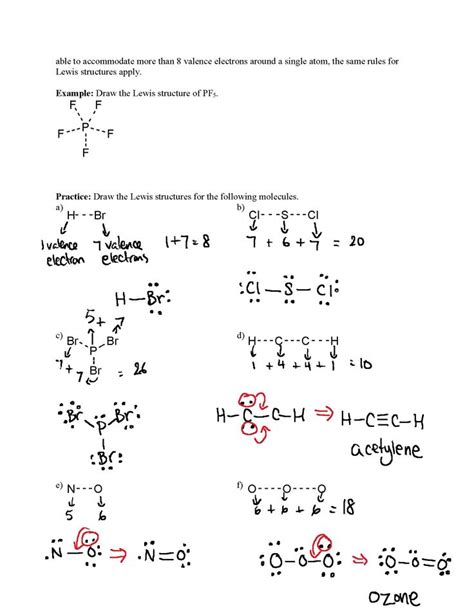 Lewis Structure Worksheet Pdf Examples