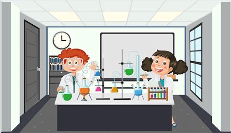Premium Vector Student Doing Science Experiment In Laboratory