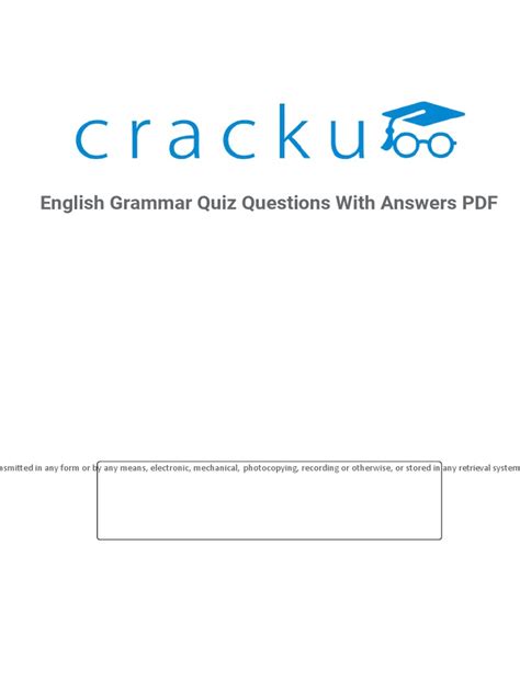English Grammar Quiz Questions With Answers Pdf Pdf Question