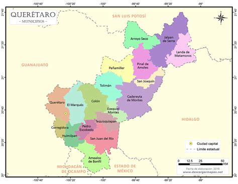 Mapa De Municipios De Querétaro Descargar Mapas