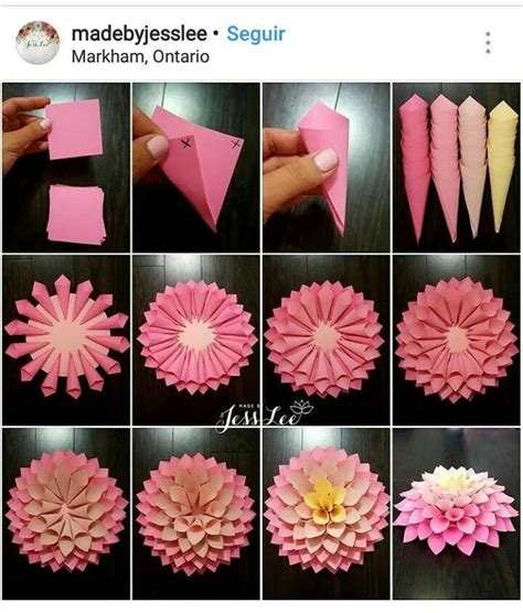 Several Pictures Of Different Types Of Paper Flowers And How To Make