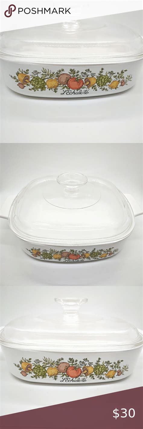 corning ware a 8 b l echalote spice of life casserole dish with pyrex lid pyrex lids