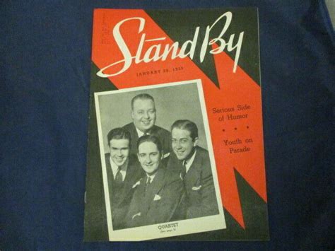 Vintage Stand By Wls Radio Chicago Magazine Jan 29 1938 Wls Quartet