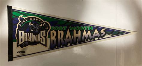 Vintage Wphl Fort Worth Brahmas Defunct Team Logo Hockey Pennant
