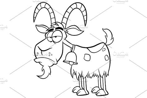 Grumpy Goat Cartoon Mascot Character Pre Designed Photoshop Graphics ~ Creative Market