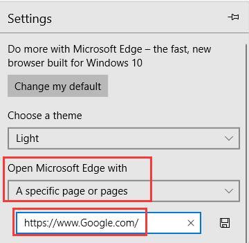 Remove the default home page 'about:start' and in 'enter web address' box, type 'google.com' and click '+' to add it. How to Make Google My Homepage on Windows 10?