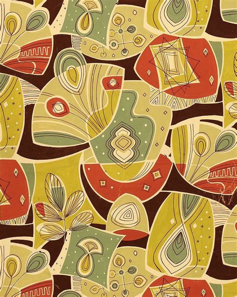 Textile Design 1950s Modern Graphic Design Retro Pattern Surface