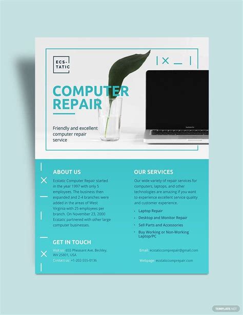 Computer Repair Flyer Template In Psd Pages Word Publisher Indesign