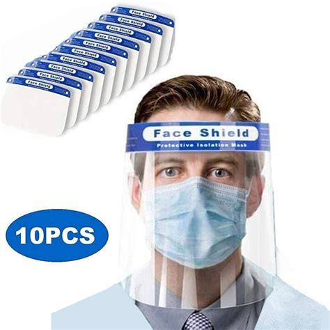 10pcs Safety Face Shield All Round Protection Visor Cap With Protective